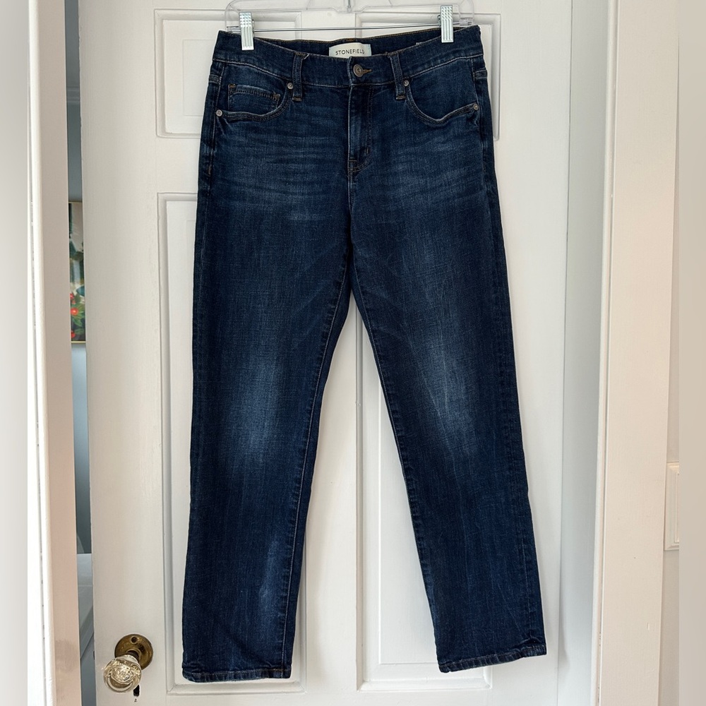 Stonefield Sundance Dark Wash Straight Leg Parsons Boyfriend Jeans in Size 26x27